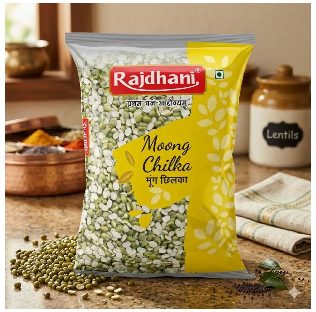 Rajdhani Unpolished Green Moong Dal Chilka (1 kg)