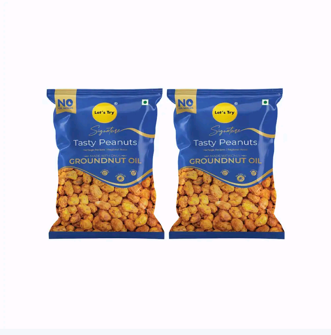 Let's Try Signature Tasty Peanuts Namkeen Pack of 2 (2×120g)